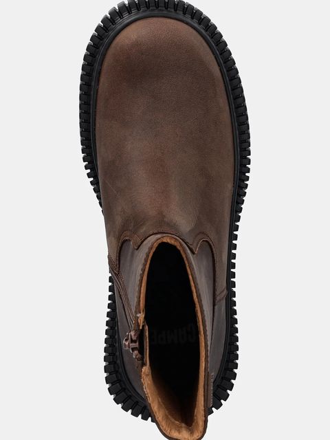 Camper botki skórzane Pix Berlin damskie kolor brązowy na platformie K400809-002