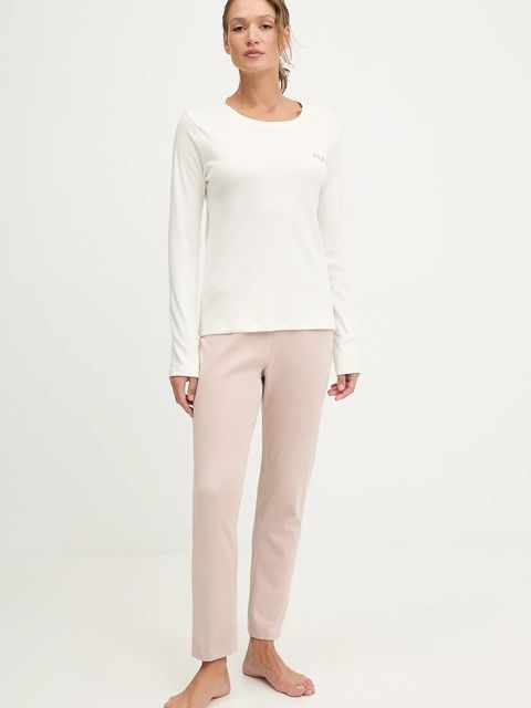 Fila piżama bawełniana kolor beżowy bawełniana FPW4189 - zdjęcie produktu nr 1