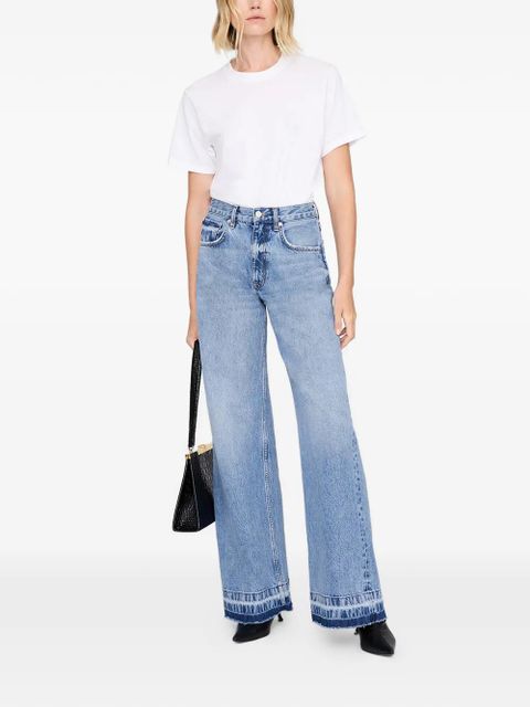 ANINE BING Lewis frayed wide-leg jeans - Blue - zdjęcie produktu nr 2