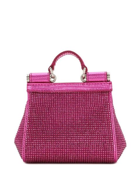 Dolce & Gabbana mini Sicily rhinestone-embellished tote bag - Pink - zdjęcie produktu nr 2