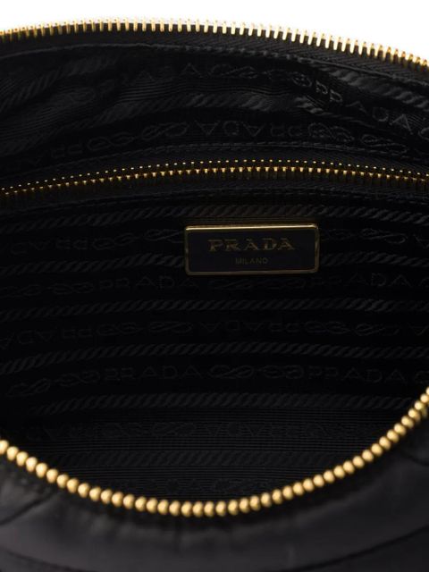 Prada padded logo shoulder bag - Black