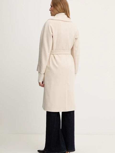Weekend Max Mara płaszcz wełniany RESINA kolor beżowy 2525016102600