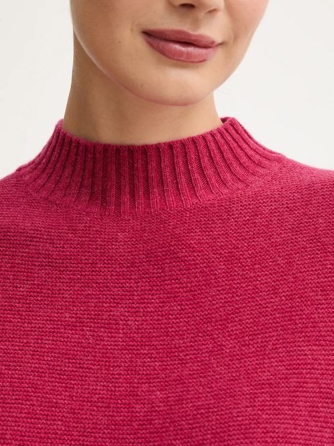 United Colors of Benetton kamizelka z dodatkiem wełny damski kolor różowy z półgolfem 1244D10EF