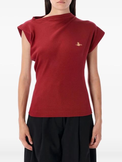 Vivienne Westwood Hebo asymmetric-neck ribbed sweater - Red - zdjęcie produktu nr 1
