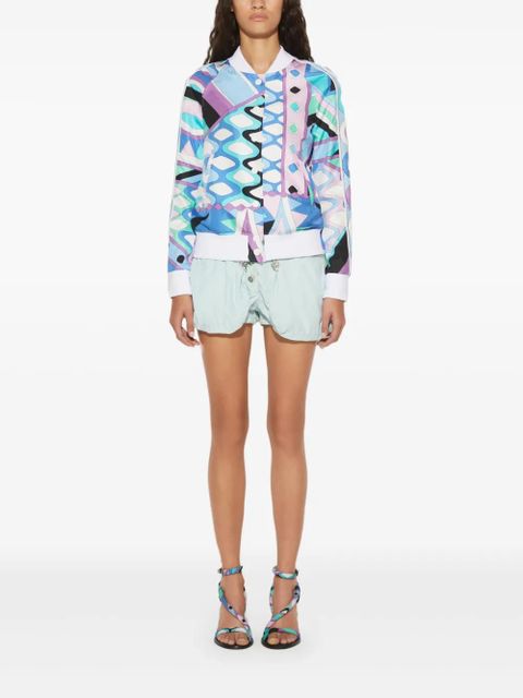 PUCCI Vivara-print silk-twill bomber jacket - Blue - zdjęcie produktu nr 2