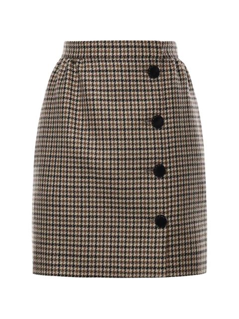 Valentino Garavani Houndstooth button-details wool mini skirt - Neutrals - zdjęcie produktu nr 1