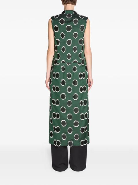 DRIES VAN NOTEN Fil coupé sleeveless coat - Green