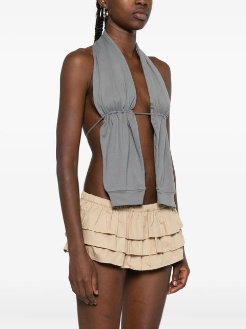 Gimaguas tie-front halter top - Grey