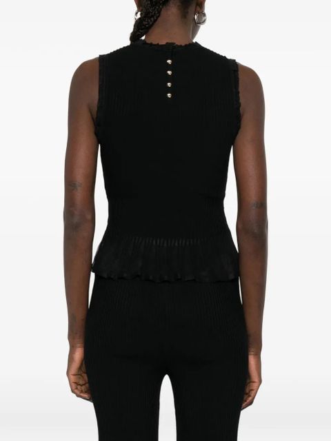 SANDRO ruffled smocked top - Black