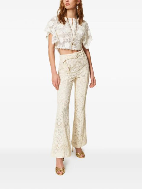 TWINSET laced flared trousers - Neutrals - zdjęcie produktu nr 2