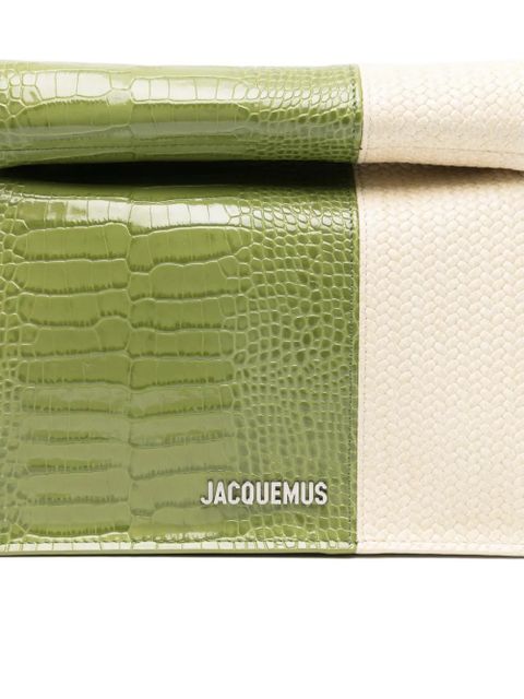 Jacquemus The Pochette Rond Carré two-toned clutch bag - Green