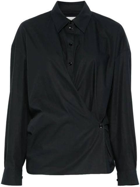 LEMAIRE straight-collar twisted shirt - Black - zdjęcie produktu nr 1