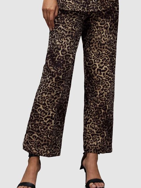 AllSaints spodnie JEMI LEPPO damskie kolor czarny szerokie high waist