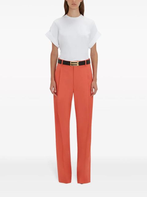 Victoria Beckham pleat-detail wide-leg trousers - Orange - zdjęcie produktu nr 2