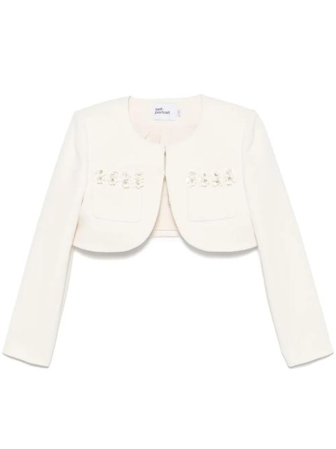 Self-Portrait 3D-sequin crepe jacket - Neutrals - zdjęcie produktu nr 1