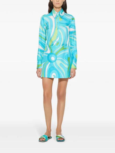 PUCCI Marmo-print silk shirt - Blue - zdjęcie produktu nr 2