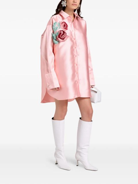 Marques'Almeida floral-appliqué shirt - Pink