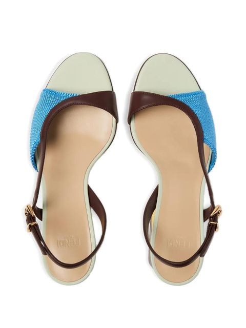 FENDI block heel slingback shoes - Blue