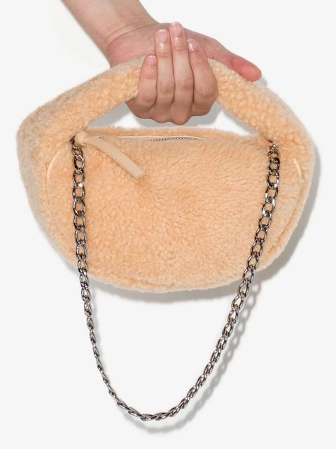 BY FAR Baby Cush shearling mini bag - Neutrals - zdjęcie produktu nr 1