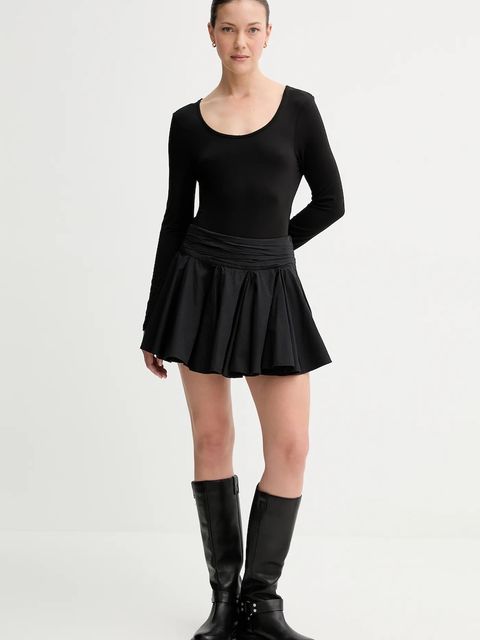 AllSaints spódnica bawełniana TULIP kolor czarny mini rozkloszowana W016RD - zdjęcie produktu nr 2