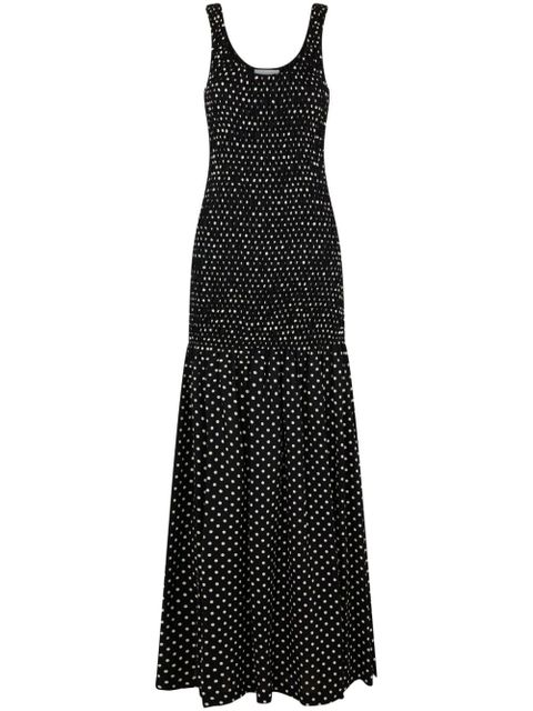 Rabanne polka-dot crepe long dress - Black - zdjęcie produktu nr 1