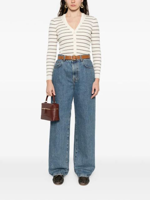 SANDRO striped V-neck cardigan - Neutrals - zdjęcie produktu nr 2