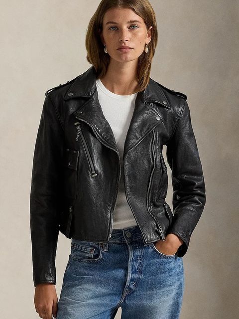 Polo Ralph Lauren ramoneska skórzana VINTAGED COW - zdjęcie produktu nr 1