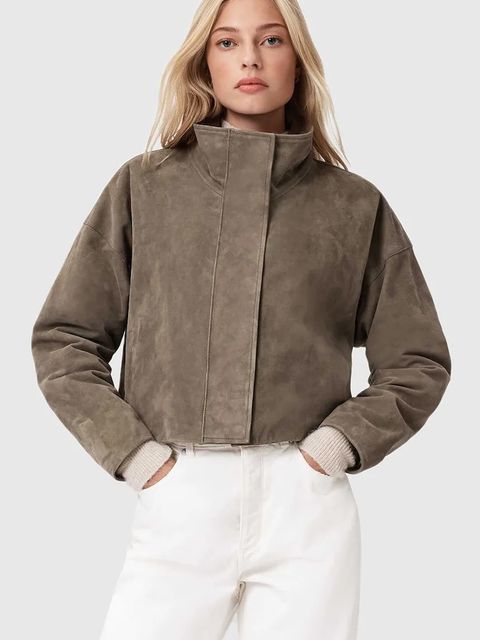 AllSaints kurtka zamszowa - zdjęcie produktu nr 1