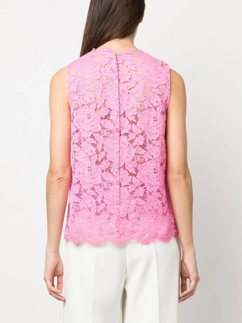 Dolce & Gabbana floral lace sleeveless top - Pink