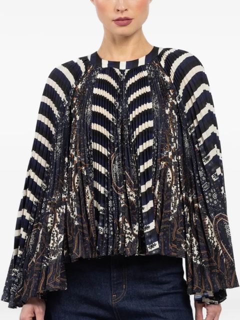 Ulla Johnson striped pleated blouse - Blue - zdjęcie produktu nr 1