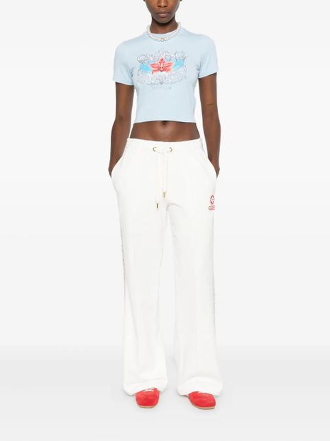 Casablanca floral-stripe track pants - White - zdjęcie produktu nr 2