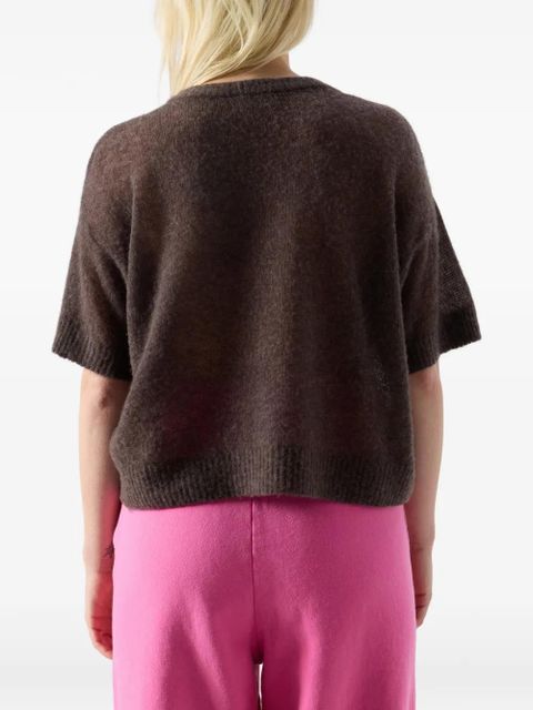 American Vintage Bodyrow short-sleeve V-neck wool jumper - Brown