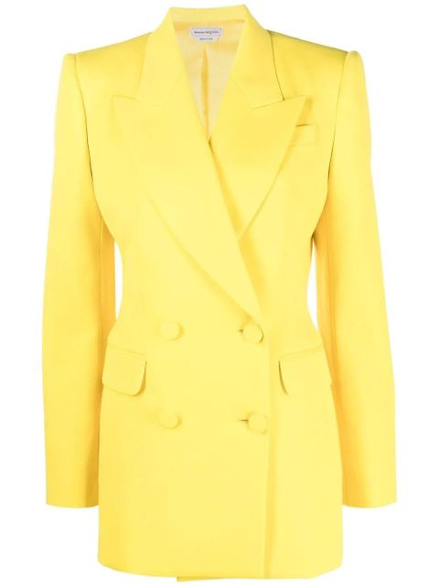 Alexander McQueen double-breasted wool blazer - Yellow - zdjęcie produktu nr 1