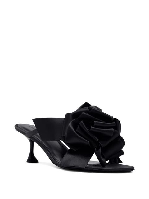 Proenza Schouler 60mm rose-embellishment heeled sandals - Black