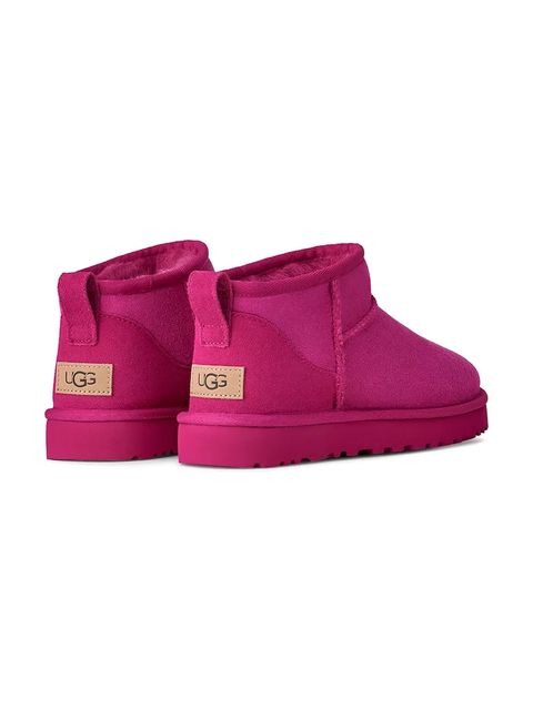 UGG śniegowce zamszowe Classic Ultra Mini kolor różowy 1116109.DNY