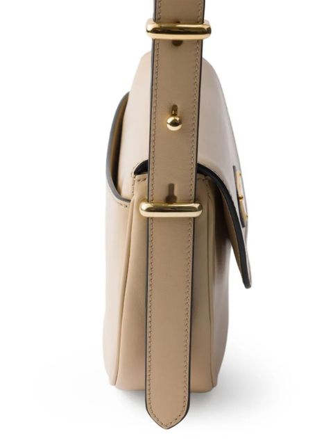 Prada Arqué leather shoulder bag - Neutrals