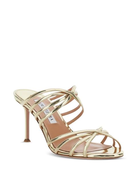 Aquazzura 75mm Tell Me heeled sandals - Gold - zdjęcie produktu nr 2