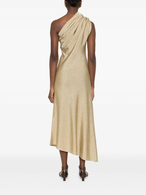 KHAITE Coast draped midi dress - Gold