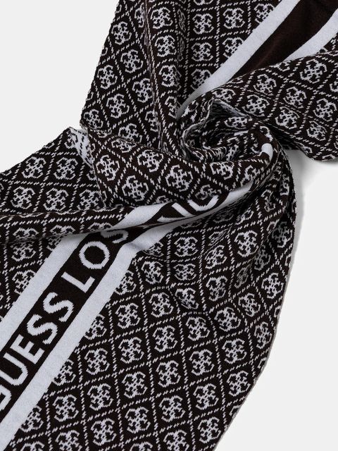 Guess szalik z domieszką wełny SEVYN kolor brązowy wzorzysty W4BZ22 Z3JD2 - zdjęcie produktu nr 2