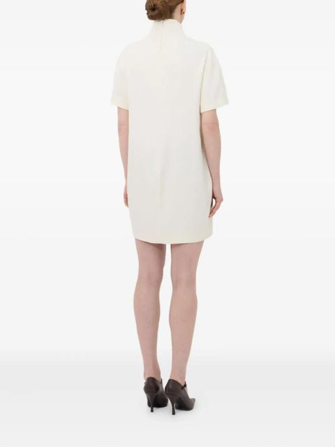 LouLou de Saison Elton mock-neck short-sleeve dress - White