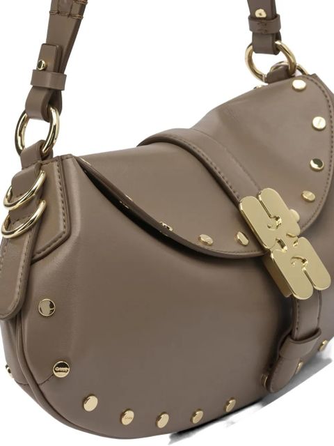 GANNI B-Kat studded shoulder bag - Brown