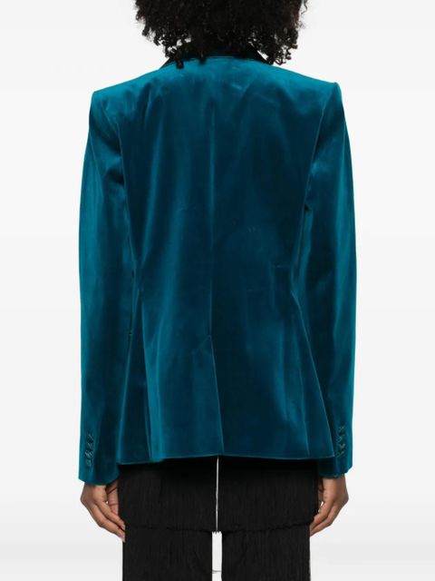 Rabanne single-breasted velvet jacket - Blue