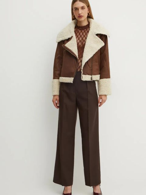 Bardot bluzka ADONI damska kolor brązowy wzorzysta 59473TB