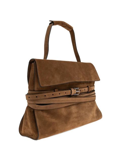 Moschino belted handle tote bag - Brown