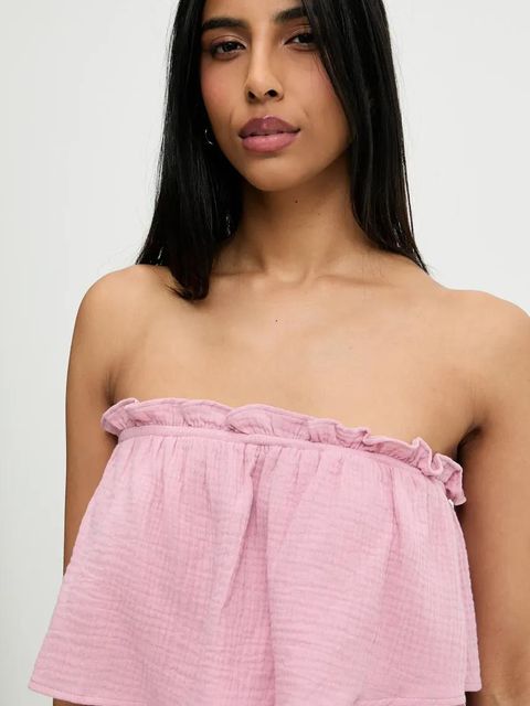 Answear.LAB sukienka bawełniana kolor różowy midi rozkloszowana