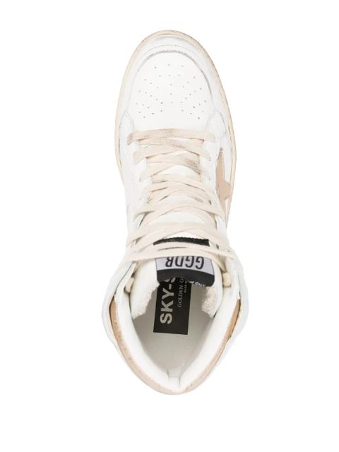 Golden Goose star-patch lace-up sneakers - White