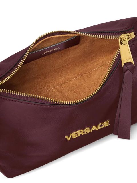 Versace logo-lettering shoulder bag - Red