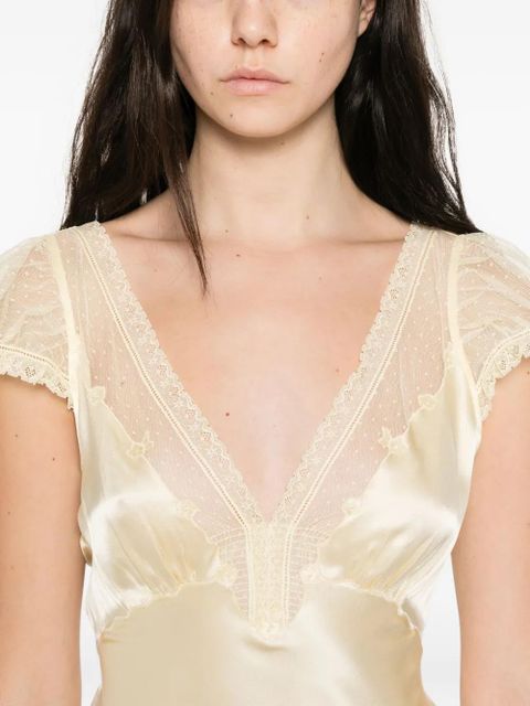 DÔEN Corelia v-neck midi dress - Yellow