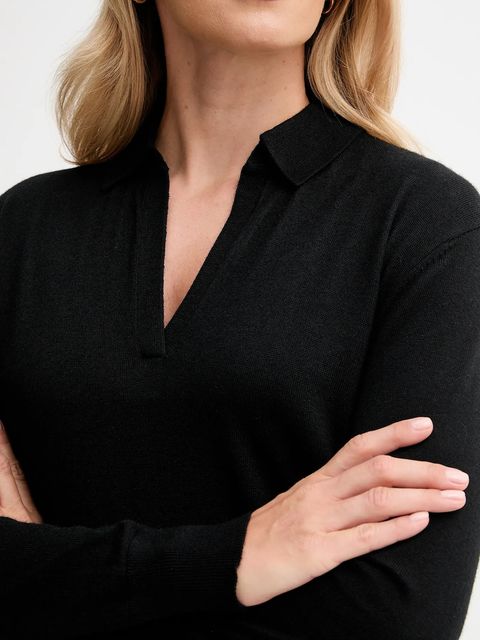 Calvin Klein sweter z dodatkiem wełny damski kolor czarny lekki LV044A305G