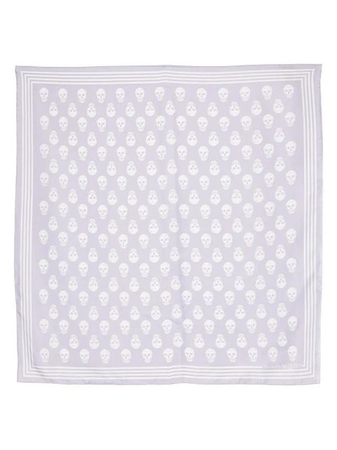 Alexander McQueen skull-print silk scarf - Purple - zdjęcie produktu nr 1